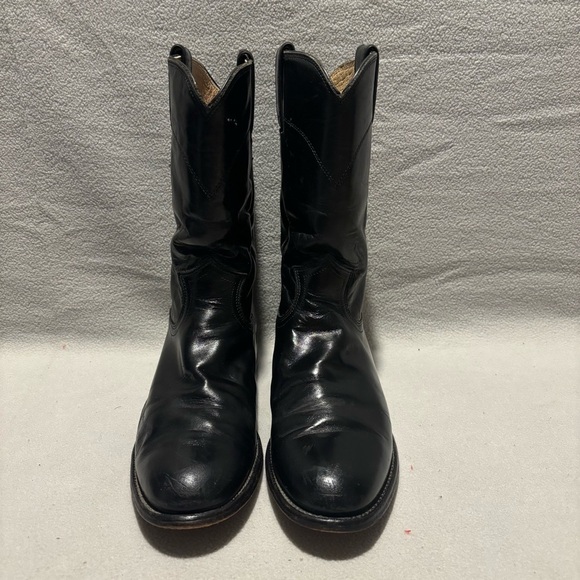 Justin Roper Pull On Black Western Boots Style L 3703 size 7B - Picture 1 of 8